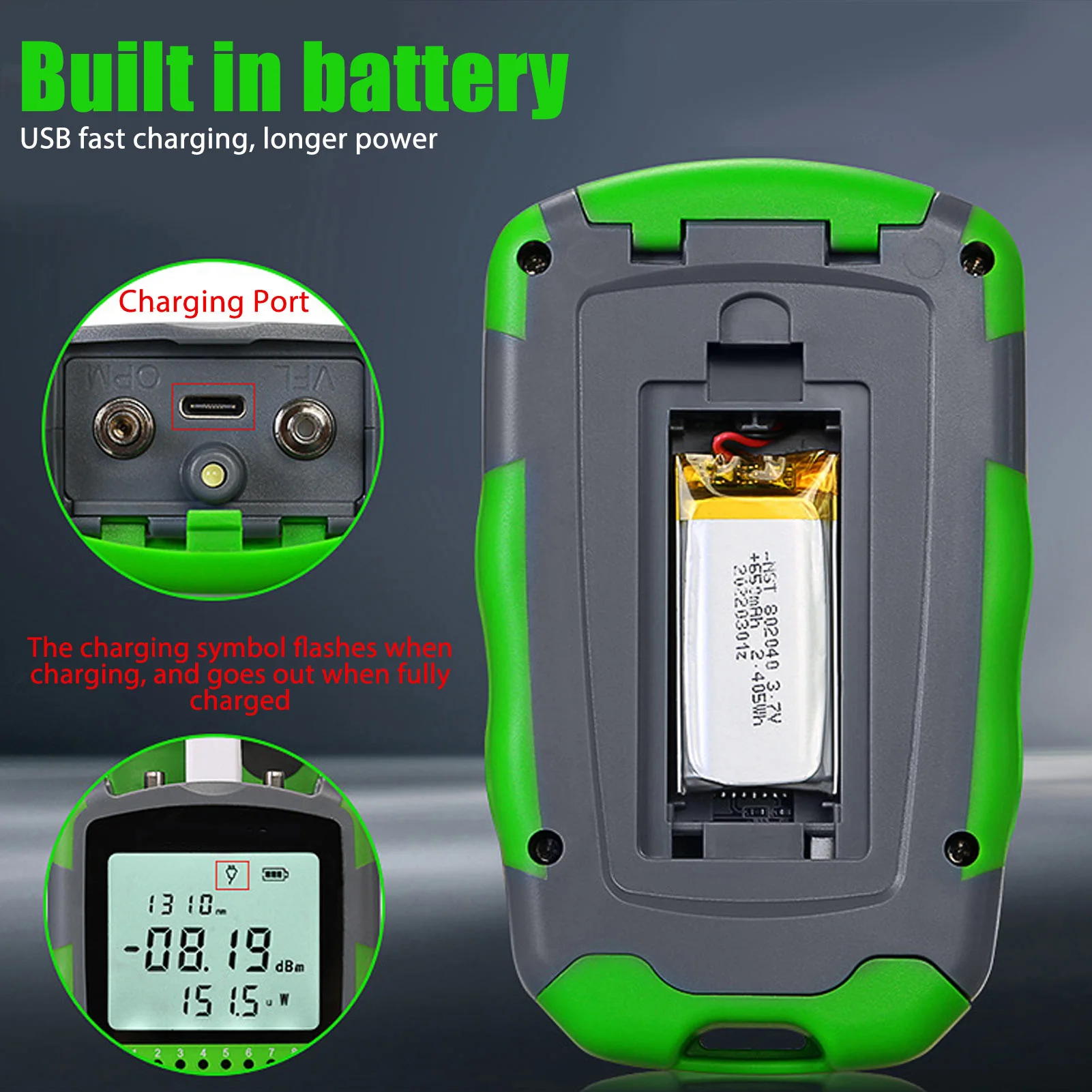 Usb Ammeter Tester - Red Light Optic Cable Power Tester