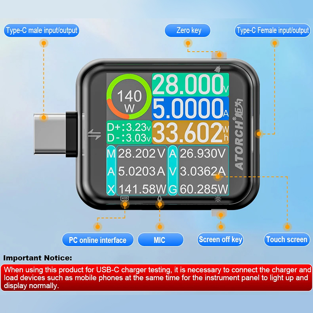 T3 Touch Control Gravity Senso - Usb Ammeter Tester recensione e prezzo
