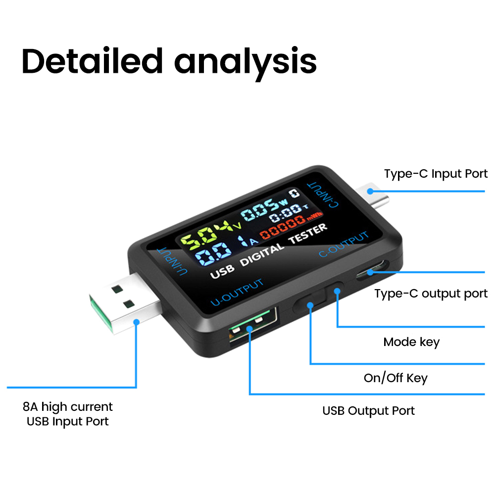 USB Tester 10 in 1 DC Digital  - Usb Ammeter Tester recensione e prezzo