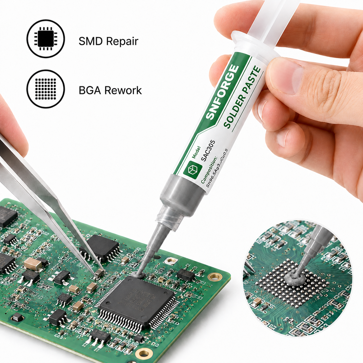 SAC305 Solder Paste Welding Ti - Electronics Repair Shop recensione e prezzo