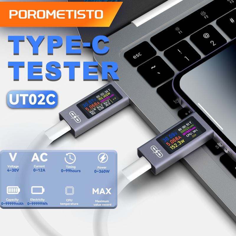 UT02C USB Color Screen Type-C  - Usb Ammeter Tester recensione e prezzo